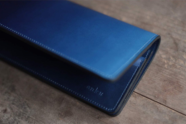 藍染レザー長財布