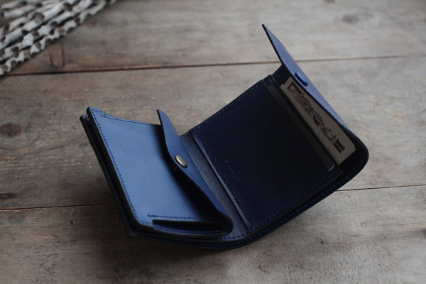 藍染レザーコンパクトミニ財布