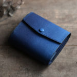 藍染革［migaki&shiboai］コンパクト財布（天藍）