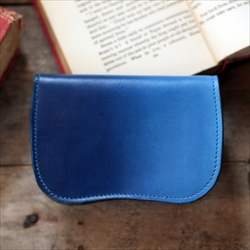 藍染革　二つ折り財布　【天藍】