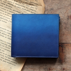 藍染革　二つ折り財布 【天藍】